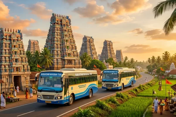 Kumbakonam Navagraha Package tour with Tamil Nadu Government Deluxe and AC buses covering all 9 Navagraha temples near Kumbakonam.