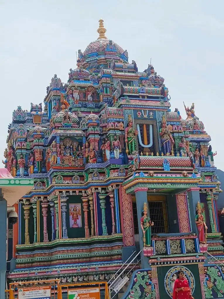 Colorful exterior architecture of Ashtalakshmi Temple in Chennai Colorful exterior architecture of Ashtalakshmi Temple in Chennai