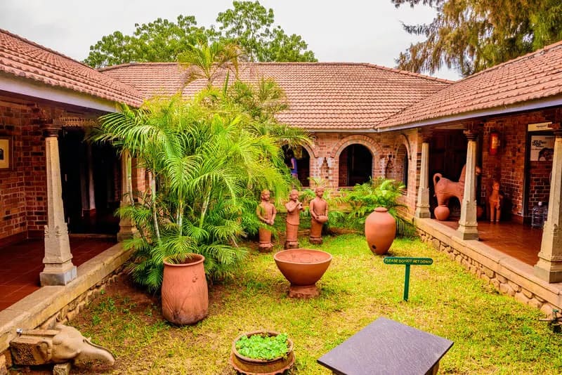 Traditional courtyard house at DakshinaChitra Heritage Museum showcasing South Indian lifestyle