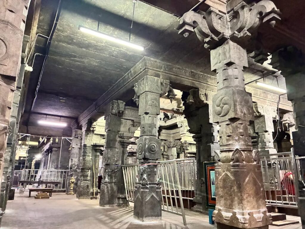 Ancient stone mandapam at Pasupatheeswarar Temple Karur