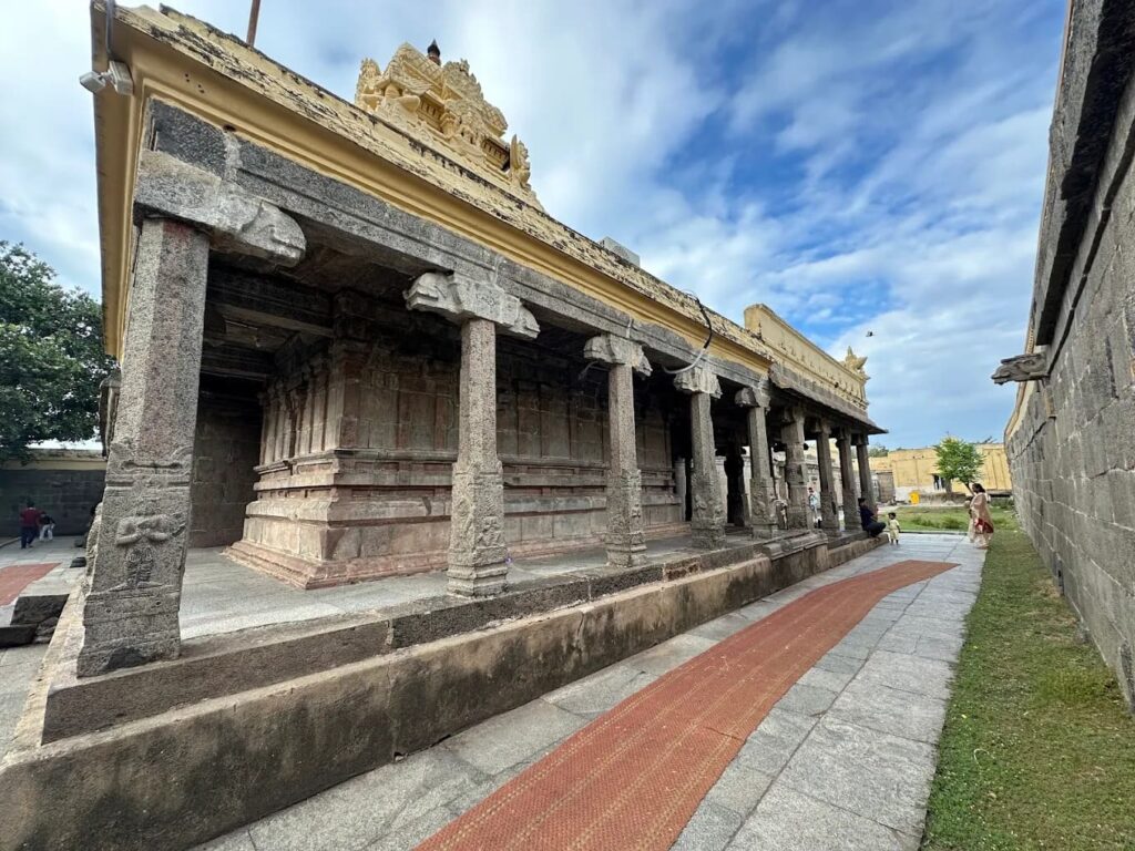 Stone corridor and mandapam